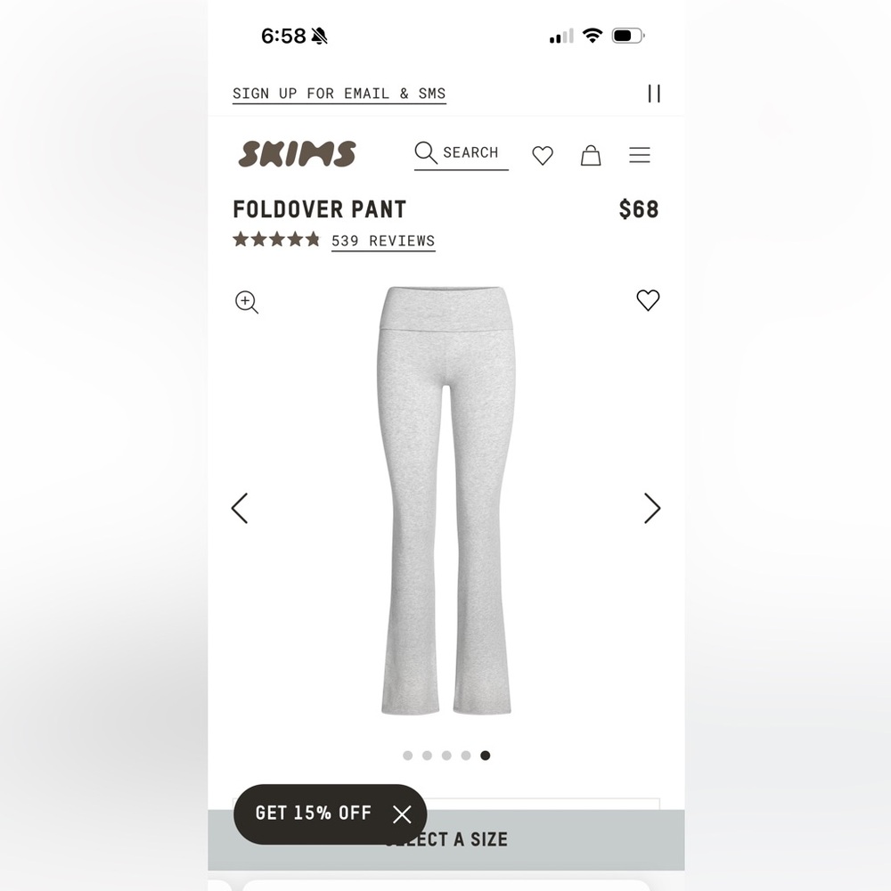 Skims cotton jersey fold over pant